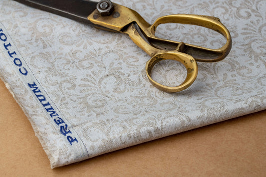 Damask Jacquard Hemp Fabric | Natural | Organic | 145gsm | 147cm Wide-1