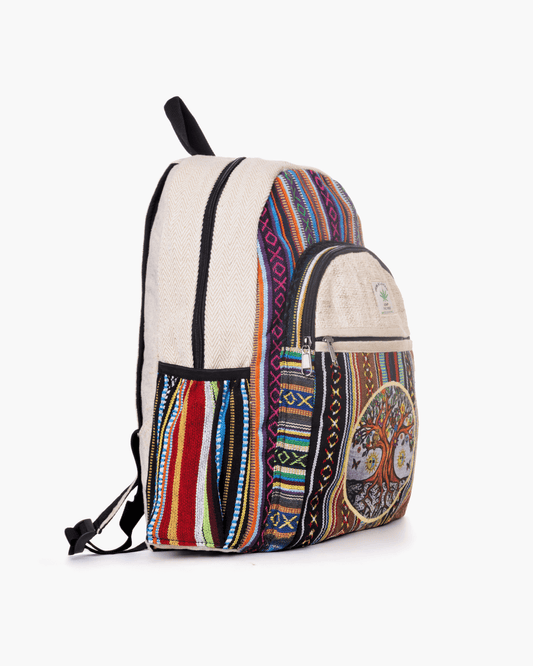 Kathmandu Collection Handmade Cotton and Hemp Tree of Life Backpack-1