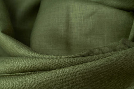 Olive Green Hemp Fabric | 147cm Wide | 170gsm | Curtains & Clothing | By The Metre-1