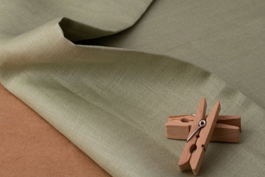 Pista Green Hemp Fabric | 147cm Wide | 170gsm | Curtains & Clothing | By The Metre-1