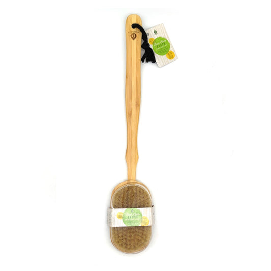 Bath Body Brush With Long Bamboo Handle-1