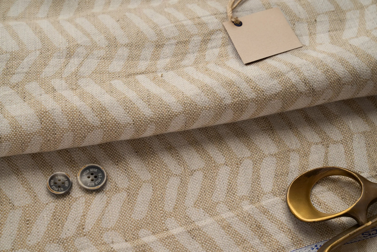 Eco Friendly Hemp Fabric with Modern Chevron Print for Curtains & Cushions - GOTS Certified, 240gsm, 147cm Wide - By the Metre-2