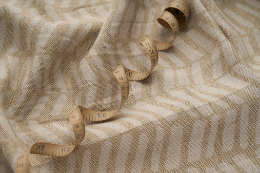Eco Friendly Hemp Fabric with Modern Chevron Print for Curtains & Cushions - GOTS Certified, 240gsm, 147cm Wide - By the Metre-1