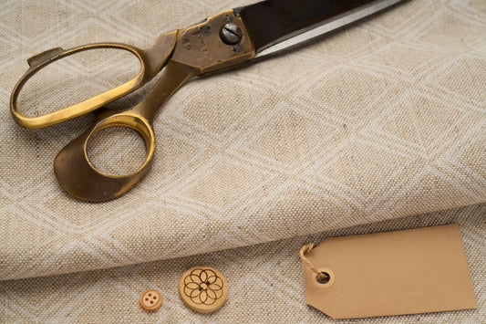 Eco Friendly Hemp Fabric with Diamond Pattern for Curtains & Cushions - GOTS Certified, 240gsm, 147cm Wide - By the Metre-1