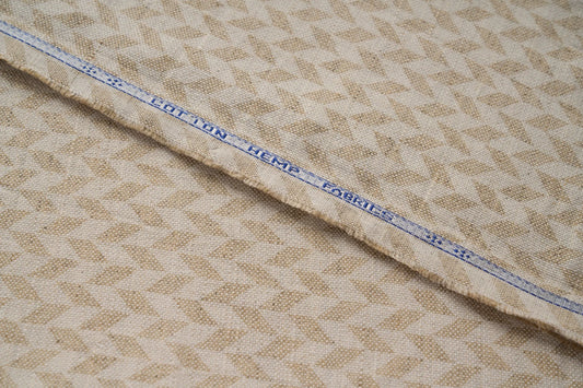 Eco Friendly Hemp Fabric with Modern Trellis Pattern for Curtains & Cushions - GOTS Certified, 240gsm, 147cm Wide - By the Metre-1
