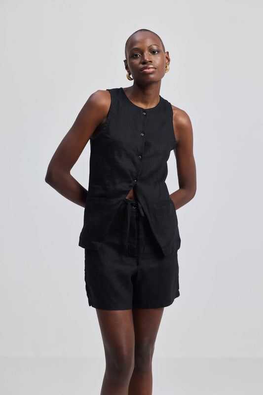 Hemp Shorts in Black-1