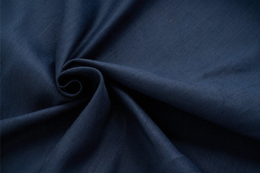 Navy Blue Hemp Fabric | Organic | 240gsm | 147cm Wide | GOTS Certified | Curtains & Clothing-1