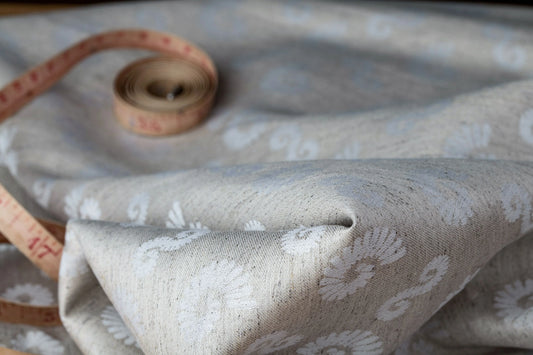 Helix Jacquard Hemp Fabric | Natural | Organic | 145gsm | 147cm Wide-1