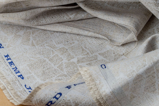 Organic Hemp Fabric - Natural | Stone Pattern | 145gsm | Textured Weave-1