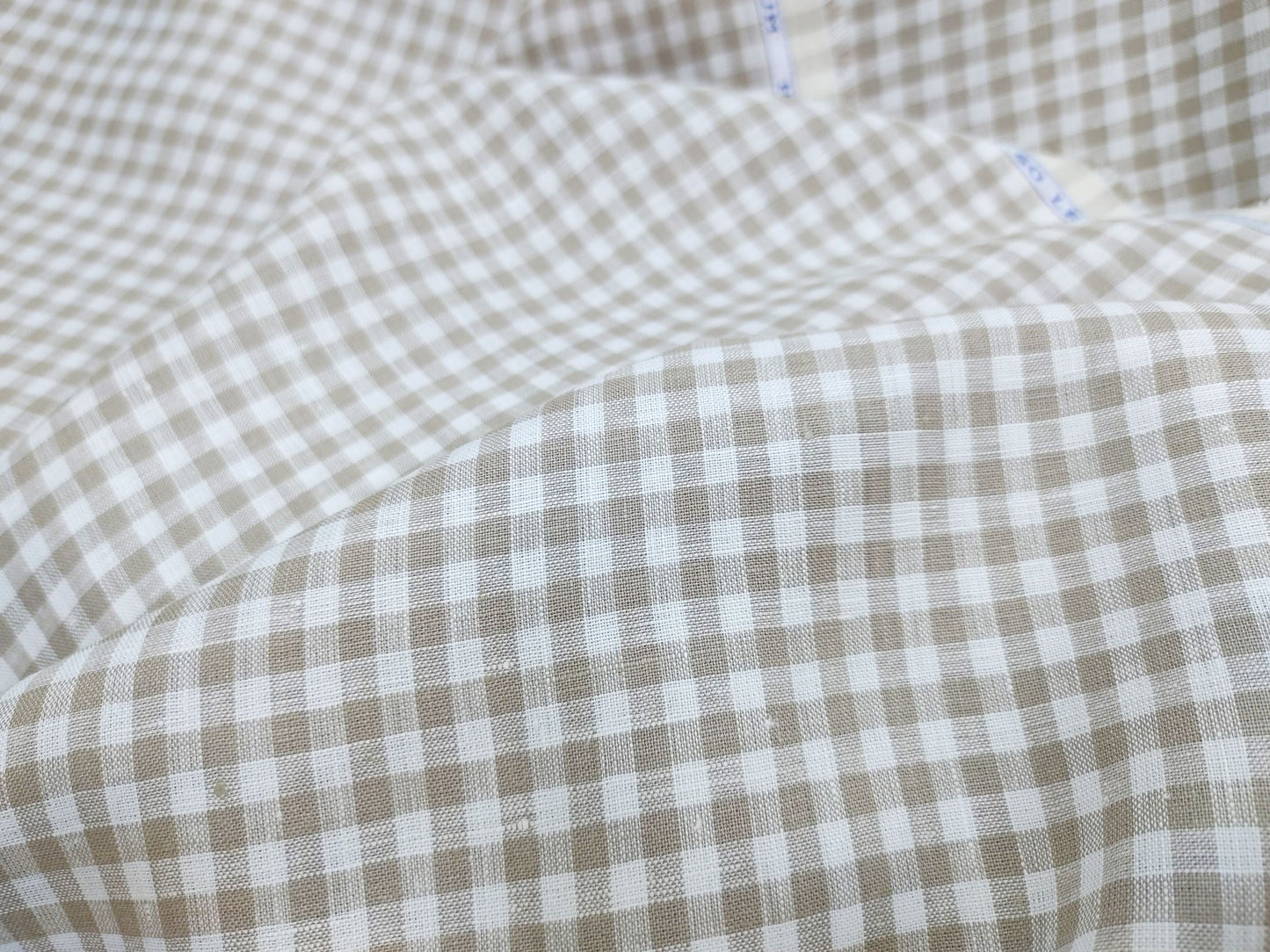 Checked Hemp Fabric | Natural & White | Organic | 145gsm | 147cm Wide-1