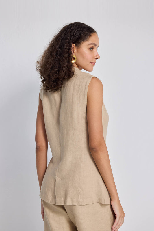 Sleeveless Hemp Jacket-1
