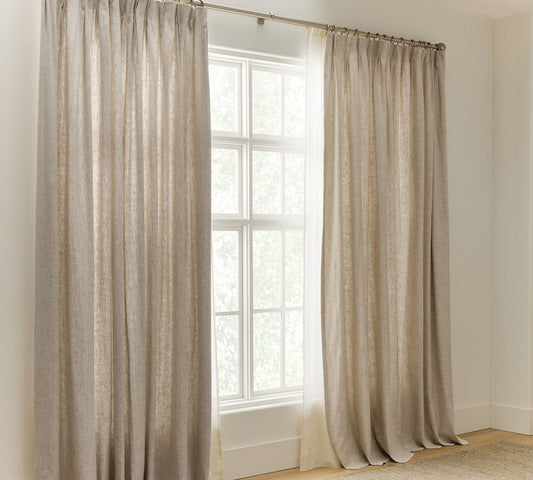 Organic Hemp Curtains with Blackout/Light Filtering Liner - Triple Pinch Pleat, Standard & Custom Sizes-1