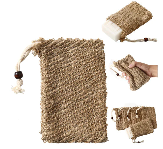 Hemp Soap Bag with Drawstring for Bubble Bath