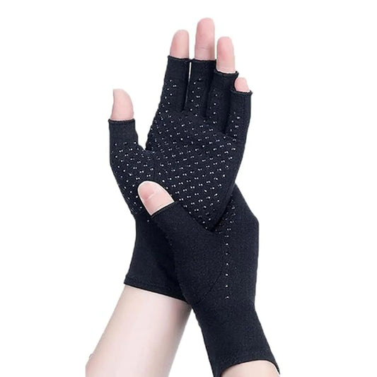 Premium Bamboo Gloves Compression Bamboo Arthritis Gloves Bamboo Compression Gloves for Women Men (Black Spots Medium)