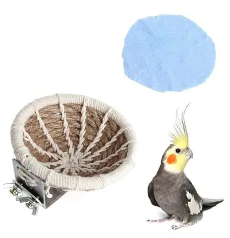 zmgmsmh Handmade Hemp Rope Bird Breeding Nest Bed for Budgie Parakeet Cockatiel Parakeet Conure Canary Finch Lovebird and Small Parrot Cage Hatching Nesting Box (Hemp Rope)