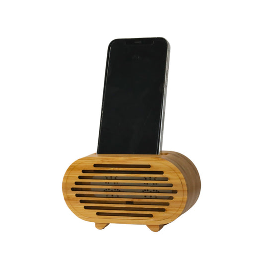 Bamboo Amplifier/Phone Stand Oval, 3" x 2" x 5.5"-0