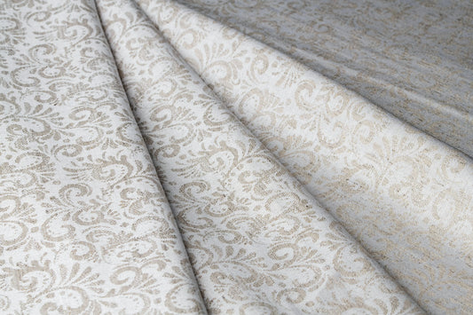Damask Jacquard Hemp Fabric | Natural | Organic | 145gsm | 147cm Wide-0