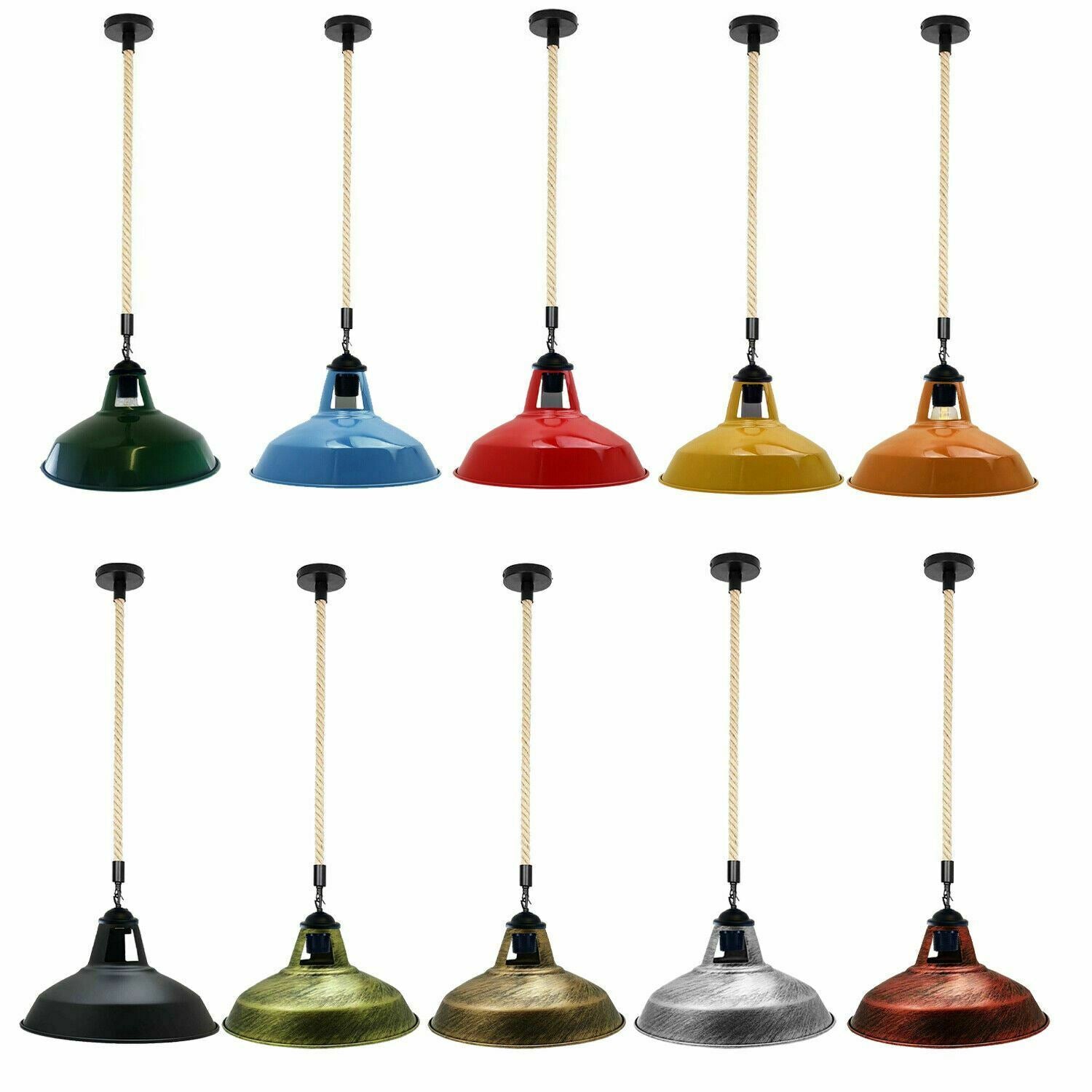 Hemp Rope Hanging Light - E27 Edison Base ~3889-2