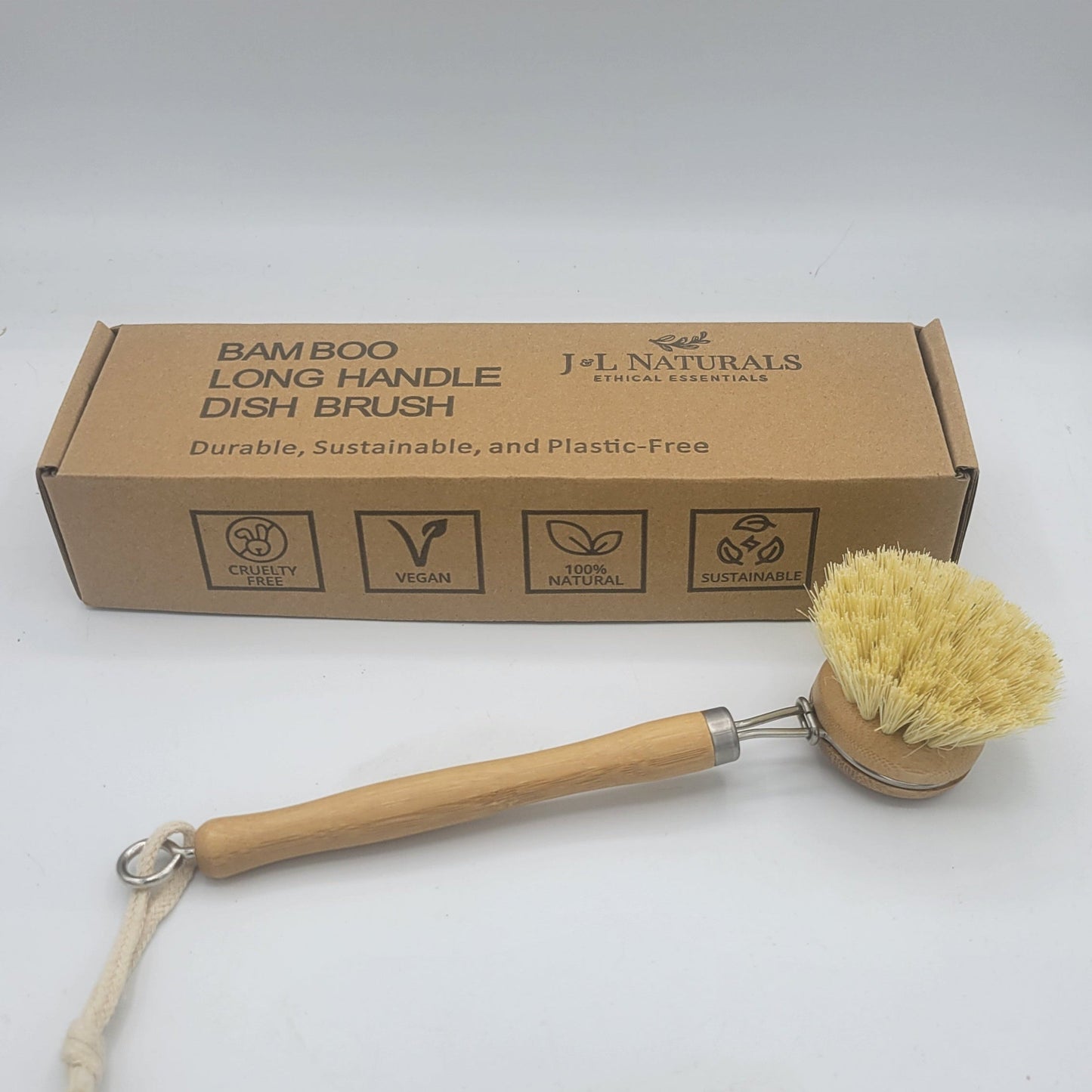 Bamboo Dish Brush With Long Handle-3