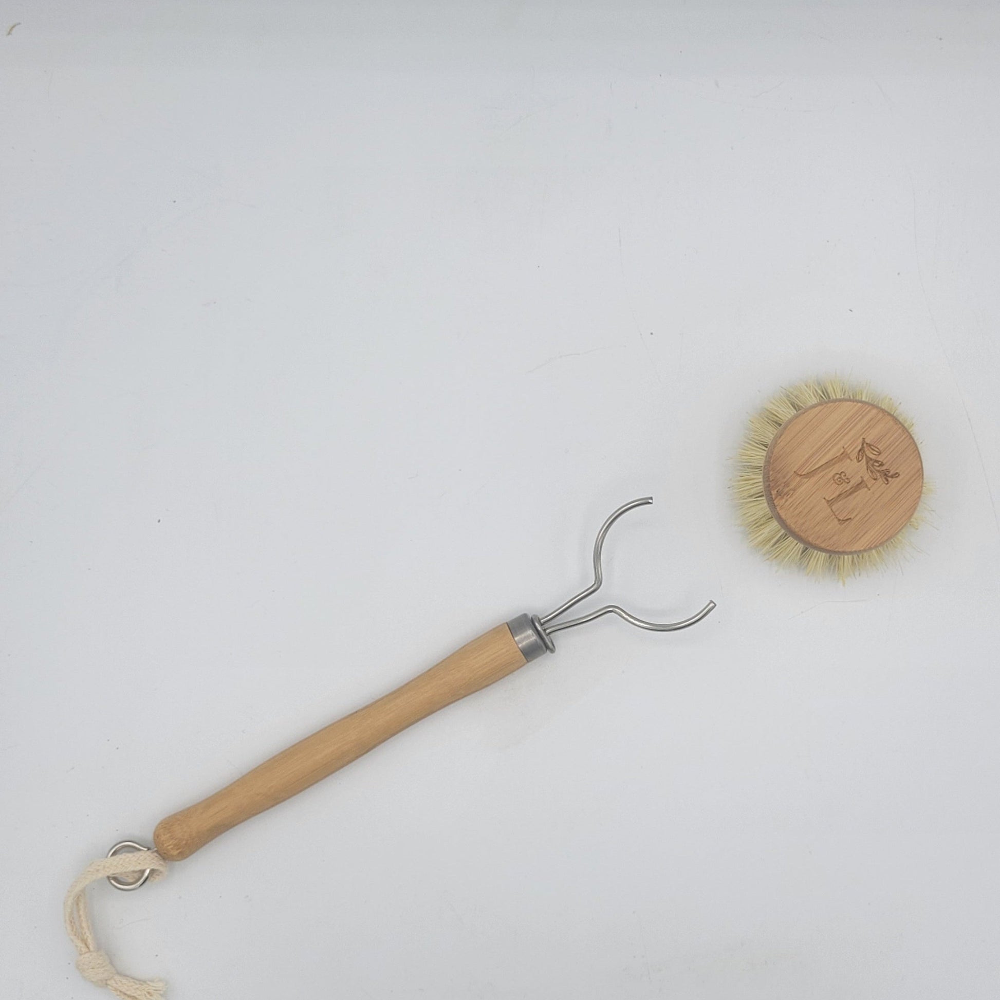 Bamboo Dish Brush With Long Handle-4