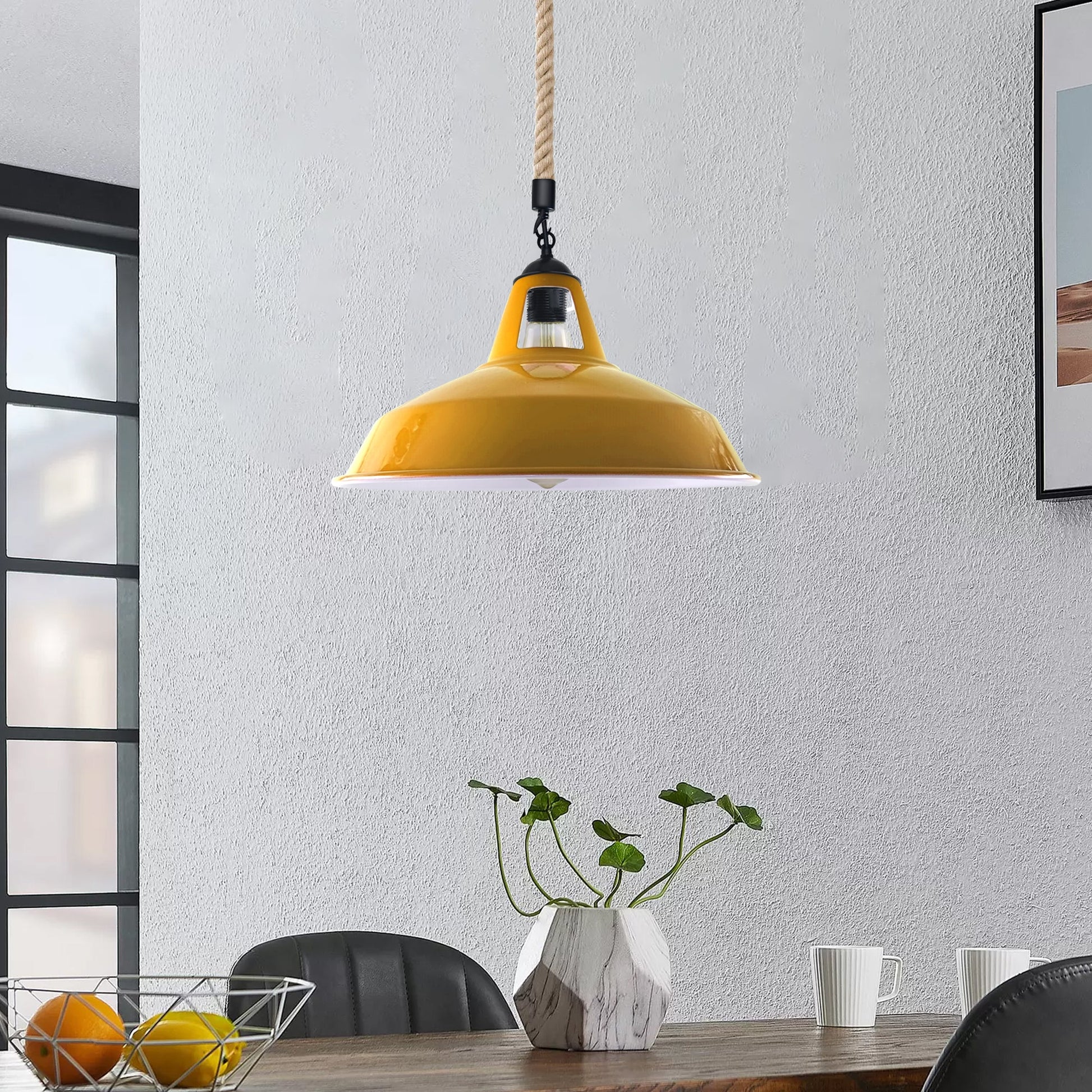 Hemp Rope Hanging Light - E27 Edison Base ~3889-4