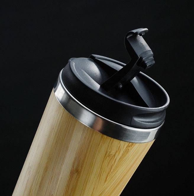 Leakproof Bamboo Travel Mug | 14oz Thermal Insulating Eco Coffee Cup-3