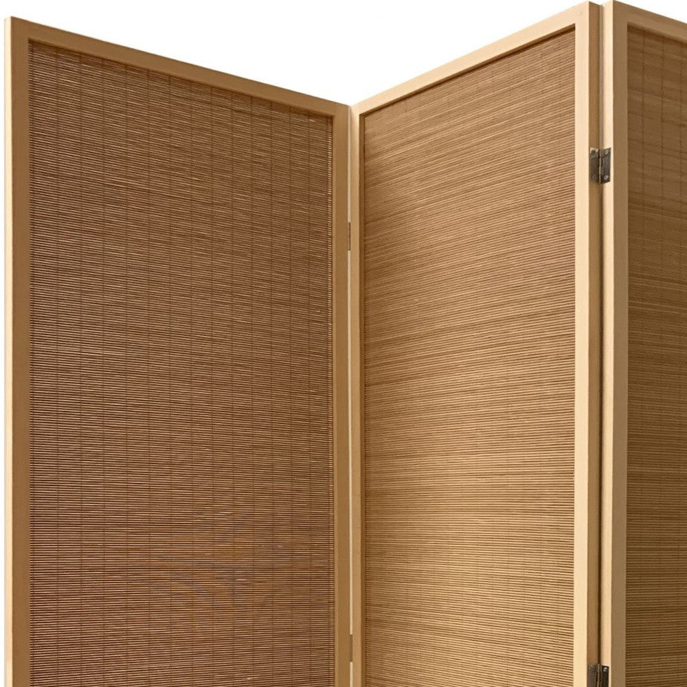 6" Light Bamboo 3 Panel Room Divider Screen-1