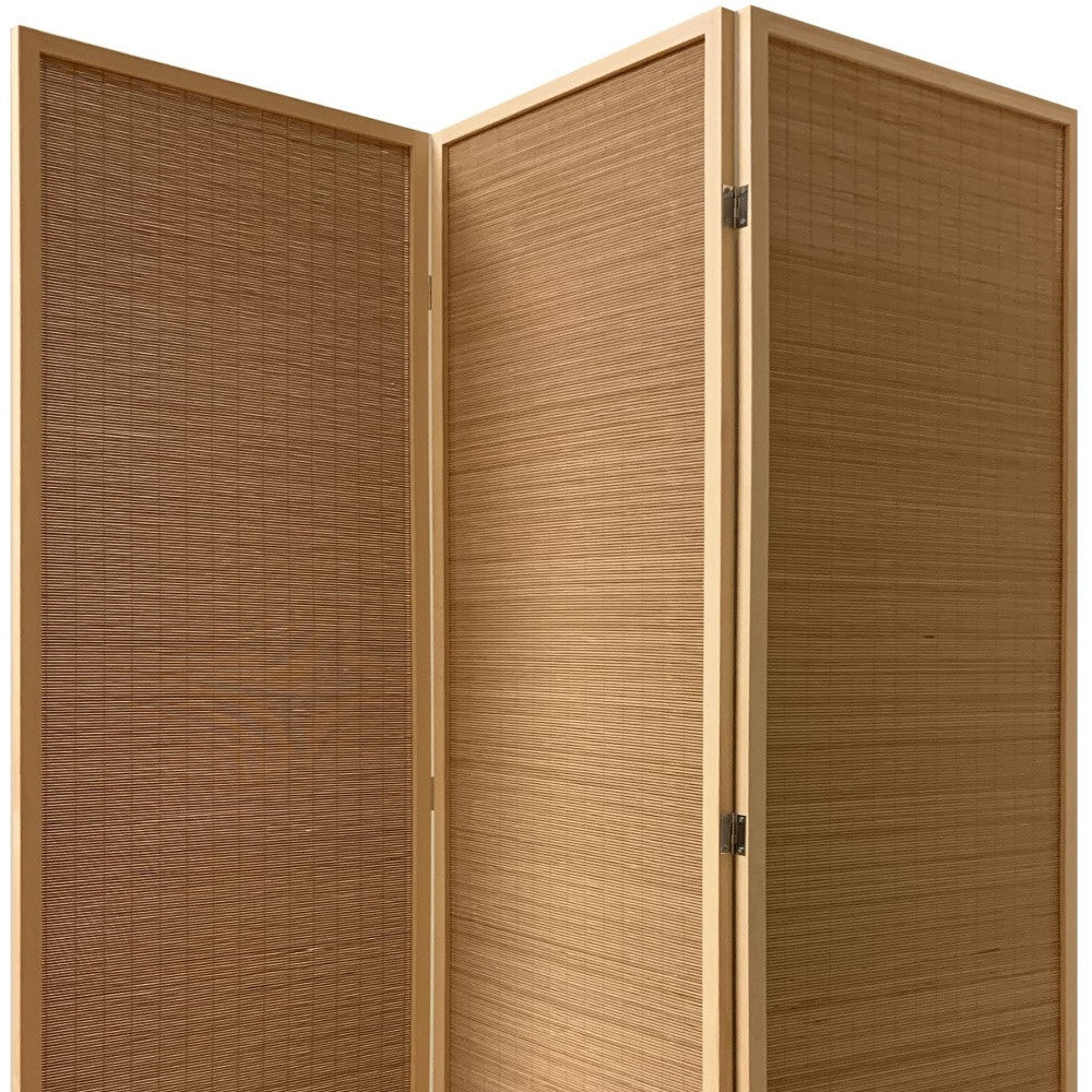 6" Light Bamboo 3 Panel Room Divider Screen-2