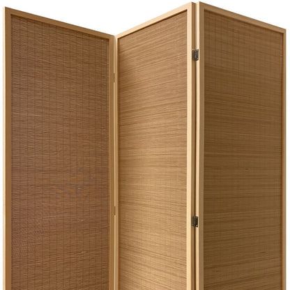 6" Light Bamboo 3 Panel Room Divider Screen-2