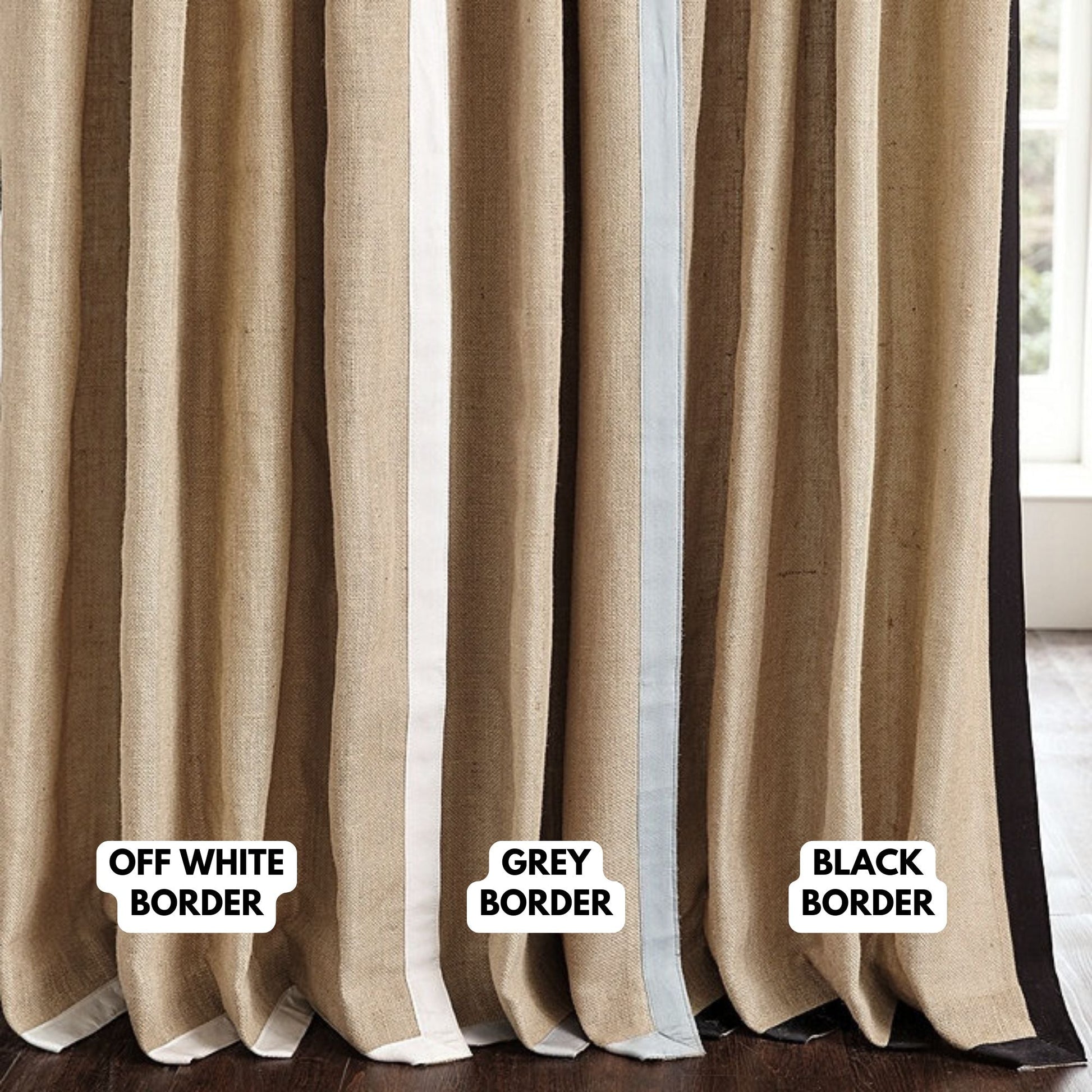 Thick Hemp Burlap Curtains with Blackout/Liner Options | 540gsm GOTS Certified-2