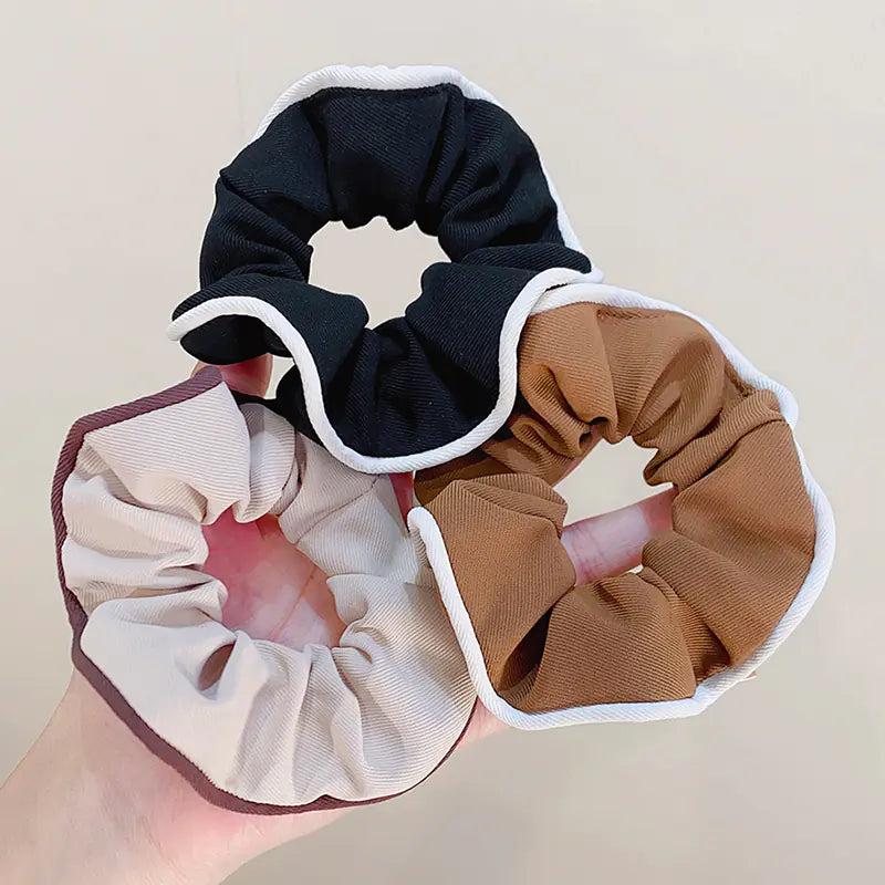 Sweet Milk Coffee Color Cotton Hemp Scrunchie Head Rope
