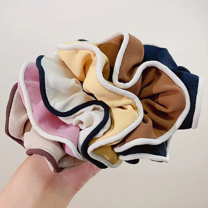 Sweet Milk Coffee Color Cotton Hemp Scrunchie Head Rope