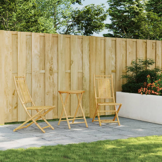 vidaXL 3 Piece Bistro Set Bamboo-1