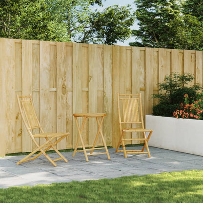 vidaXL 3 Piece Bistro Set Bamboo-2