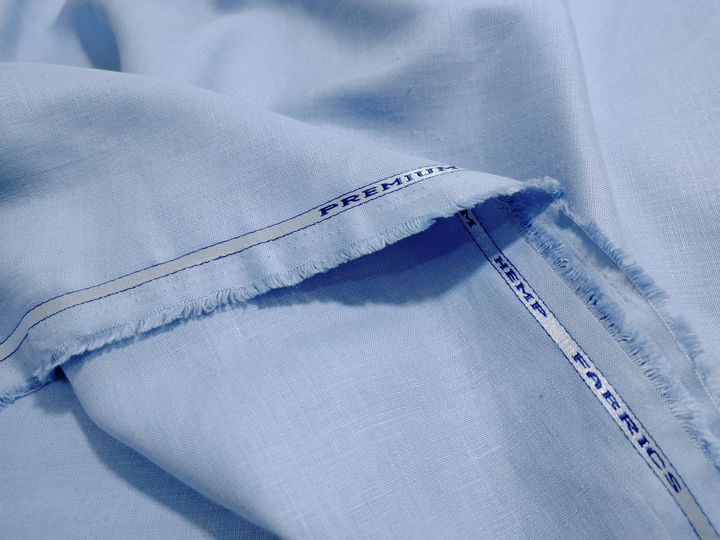 Organic Hemp Fabric - Light Blue | 170gsm | 147cm | GOTS Certified | Curtains, Clothing & More-0