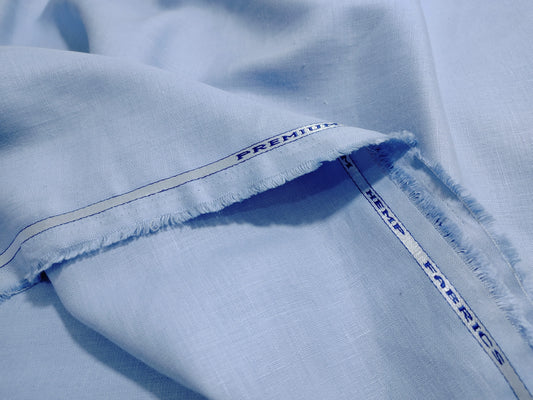 Organic Hemp Fabric - Light Blue | 170gsm | 147cm | GOTS Certified | Curtains, Clothing & More-0