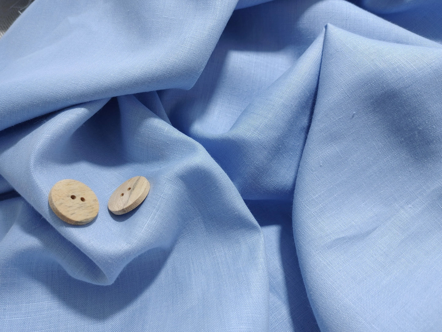 Organic Hemp Fabric - Light Blue | 170gsm | 147cm | GOTS Certified | Curtains, Clothing & More-2