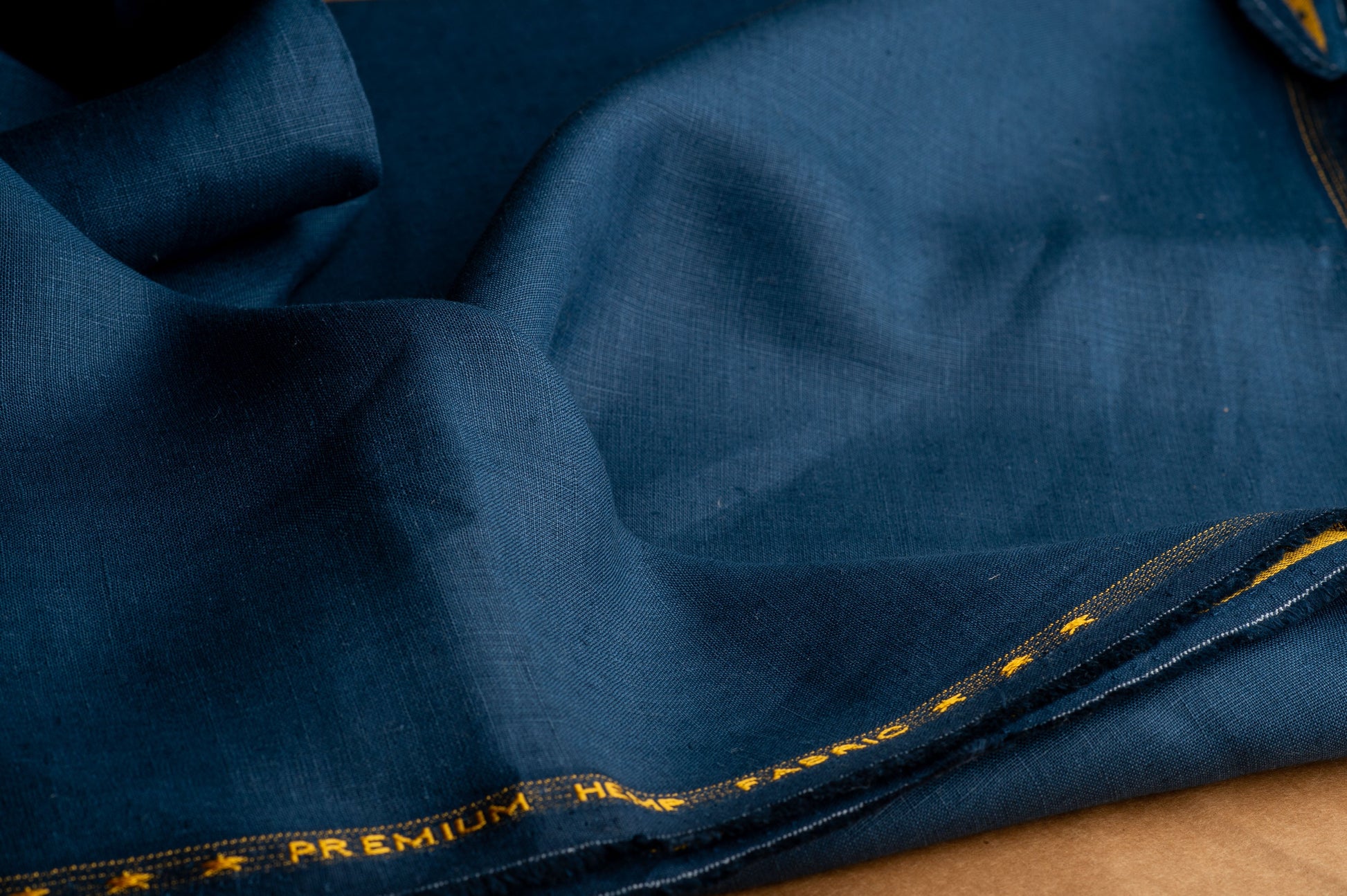Midnight Blue Hemp Fabric | 170gsm | Curtain Fabric | Apparel Fabric | By The Metre-1