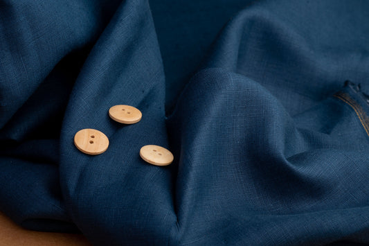 Midnight Blue Hemp Fabric | 170gsm | Curtain Fabric | Apparel Fabric | By The Metre-0