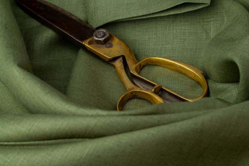 Olive Green Hemp Fabric | 147cm Wide | 170gsm | Curtains & Clothing | By The Metre-2