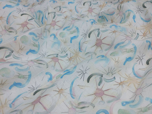 Celestial Print Hemp Fabric | Organic | 145gsm | 147cm Wide | GOTS Certified-0