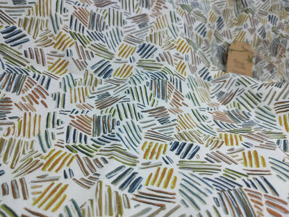 Abstract Print Hemp Fabric | Organic | 145gsm | 147cm Wide | GOTS Certified-3