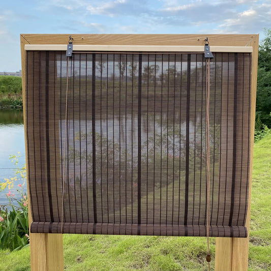 XiuXiu Bamboo Blinds Bamboo Shades Roman Bamboo Curtains Roller Shades for Interior Windows Roll Up Blinds Indoor Outdoor Patio G 45" W x 74" H