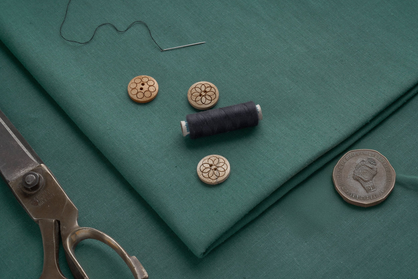 Teal Organic Hemp Fabric | 155gsm | Extra Wide (254cm) | GOTS Certified-0