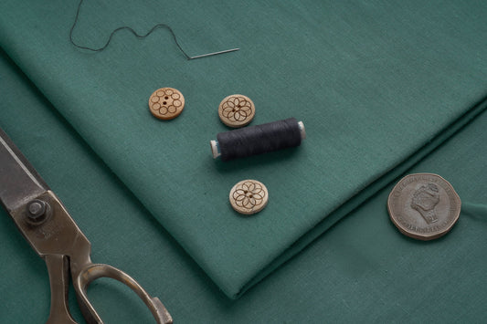 Teal Organic Hemp Fabric | 155gsm | Extra Wide (254cm) | GOTS Certified-0