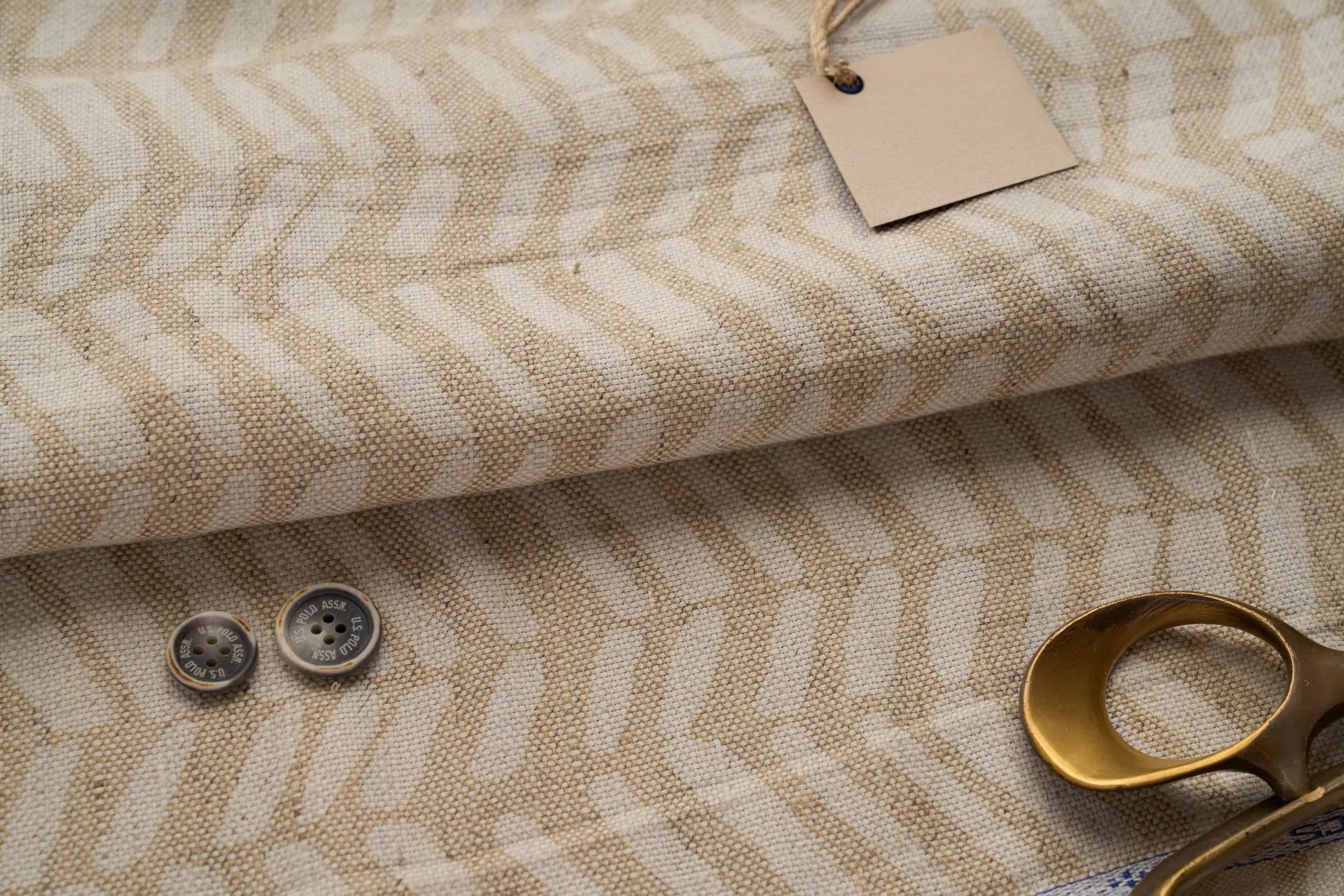 Eco Friendly Hemp Fabric with Modern Chevron Print for Curtains & Cushions - GOTS Certified, 240gsm, 147cm Wide - By the Metre-2