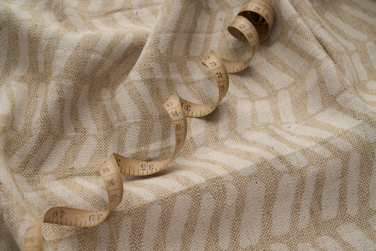 Eco Friendly Hemp Fabric with Modern Chevron Print for Curtains & Cushions - GOTS Certified, 240gsm, 147cm Wide - By the Metre-1