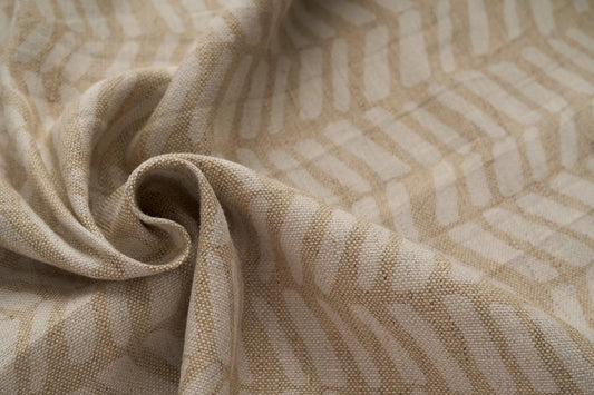 Eco Friendly Hemp Fabric with Modern Chevron Print for Curtains & Cushions - GOTS Certified, 240gsm, 147cm Wide - By the Metre-0