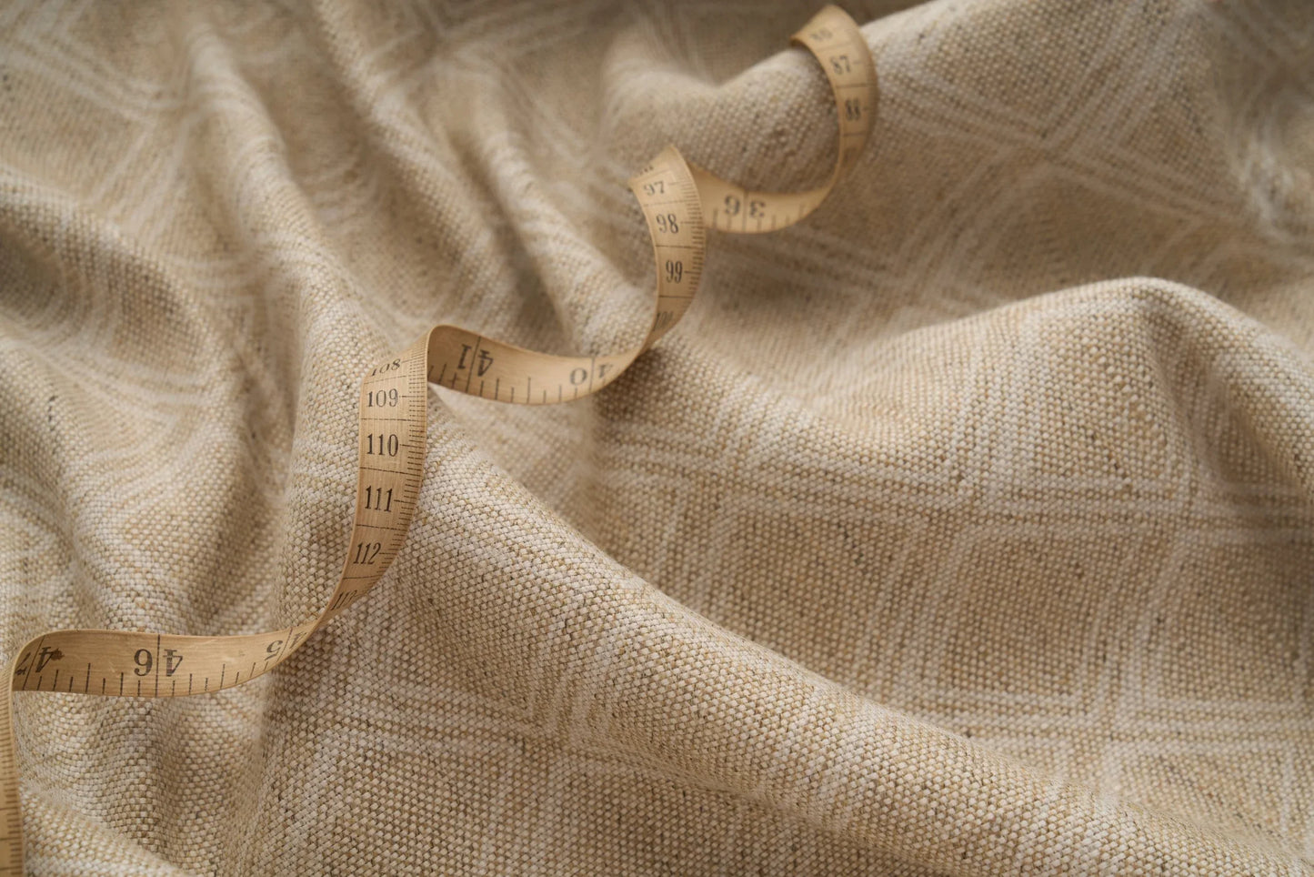 Eco Friendly Hemp Fabric with Diamond Pattern for Curtains & Cushions - GOTS Certified, 240gsm, 147cm Wide - By the Metre-2