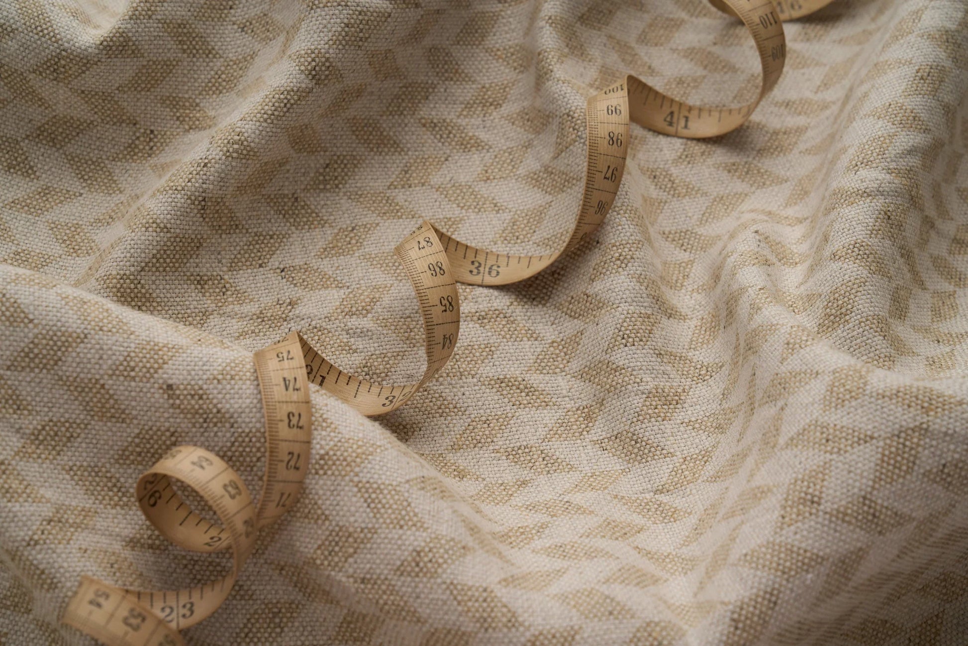 Eco Friendly Hemp Fabric with Modern Trellis Pattern for Curtains & Cushions - GOTS Certified, 240gsm, 147cm Wide - By the Metre-3